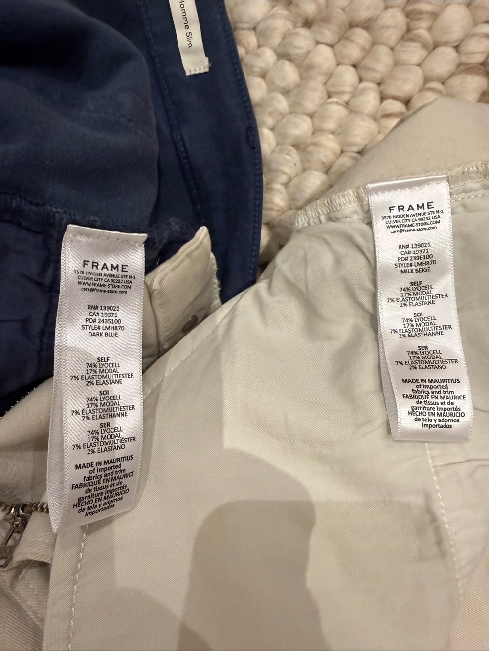 2 Pairs FRAME L’Homme Slim Soft Brushed Pant Jeans 31/30 $550 Value! - Picture 3 of 15